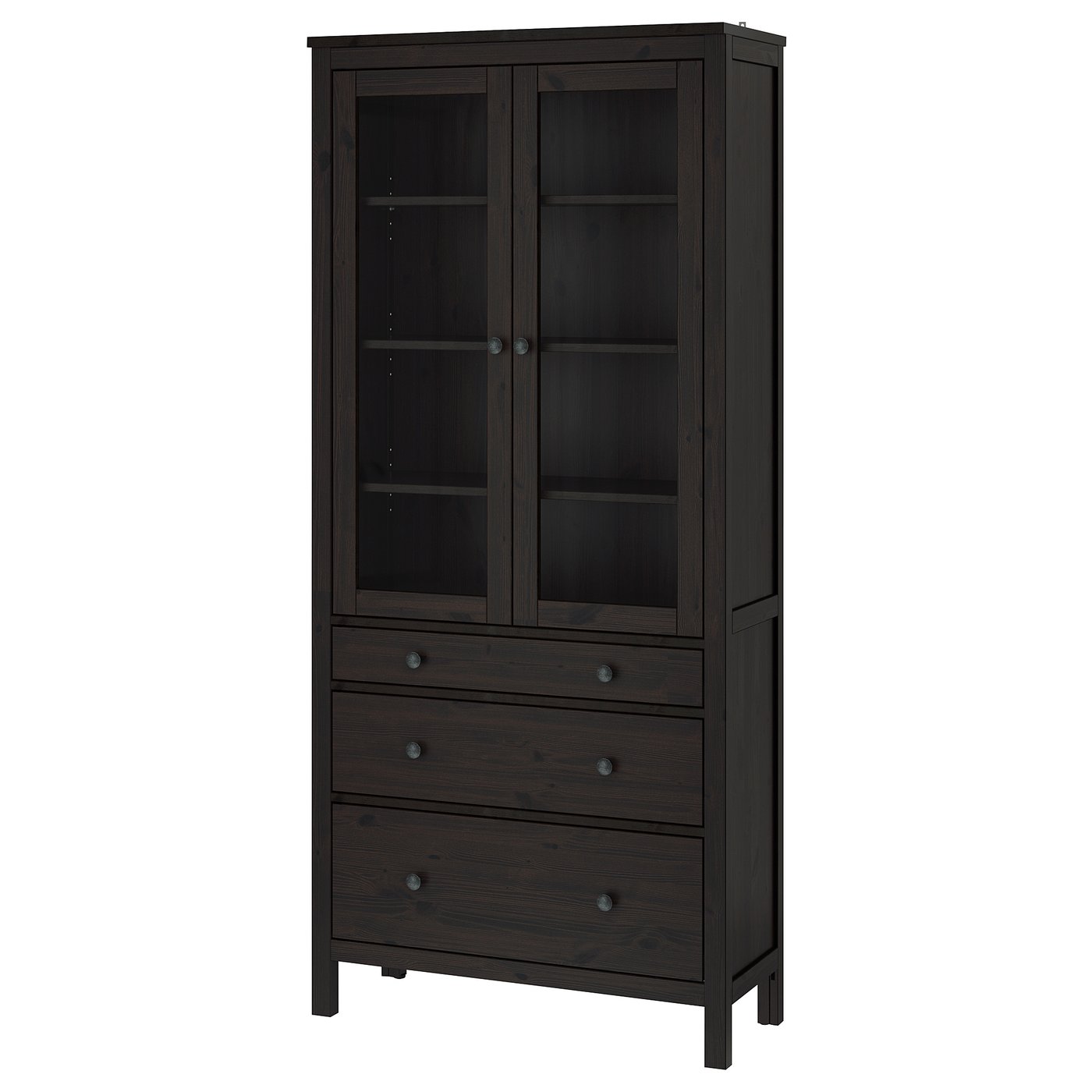 Traditional Dark Wood Display Cabinet