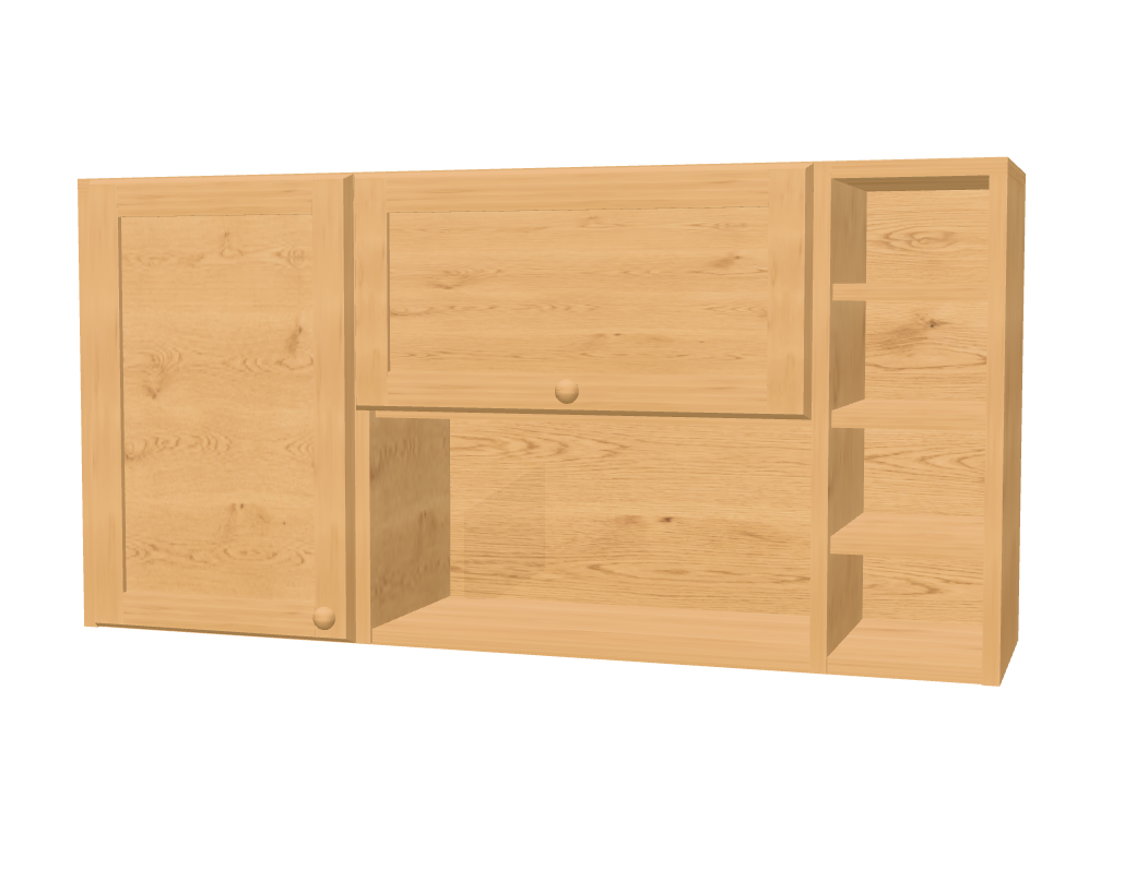 MUEBLE AEREO PUERTA REBATIBLE Y ESTANTE 120cm
