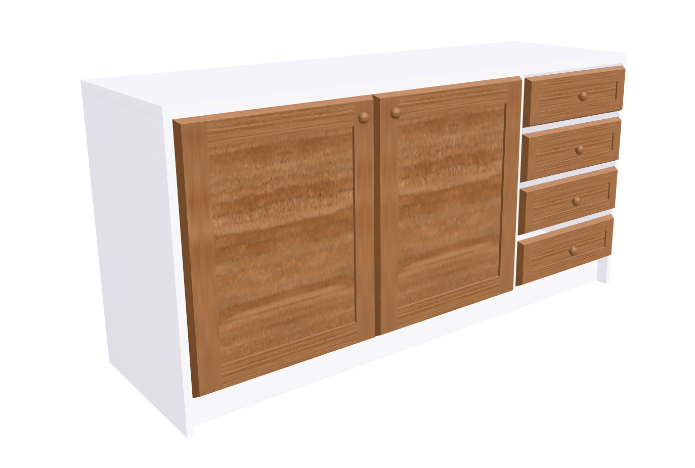 BAJO 3 PUERTAS Y CAJONES ECO PINO MIEL 1.60